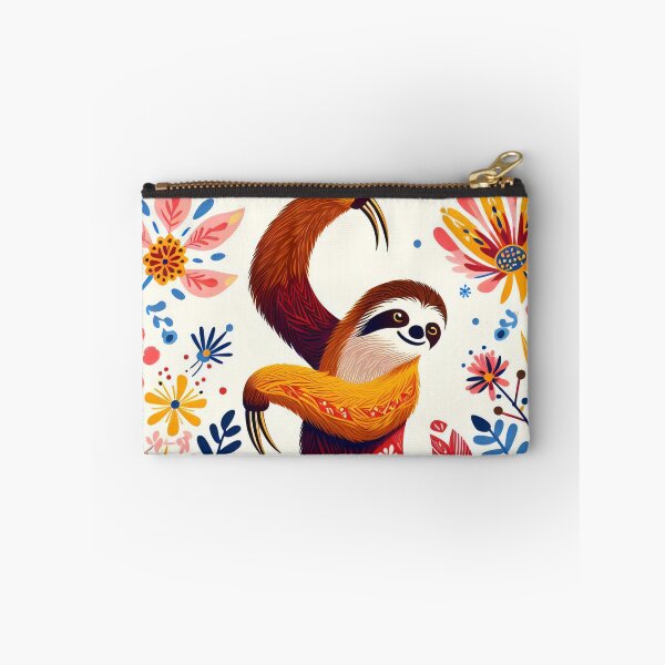 Item preview, Scandinavian Folk Art cute dancing Sloth  by heidiannemorris designed and sold by FOLK ART FUSION.