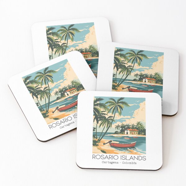 Item preview, A Vintage Travel Illustration of Rosario Islands - Cartagena - Colombia  designed and sold by GoodOldVintage.