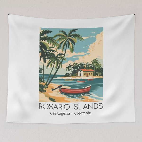 Item preview, A Vintage Travel Illustration of Rosario Islands - Cartagena - Colombia  designed and sold by GoodOldVintage.