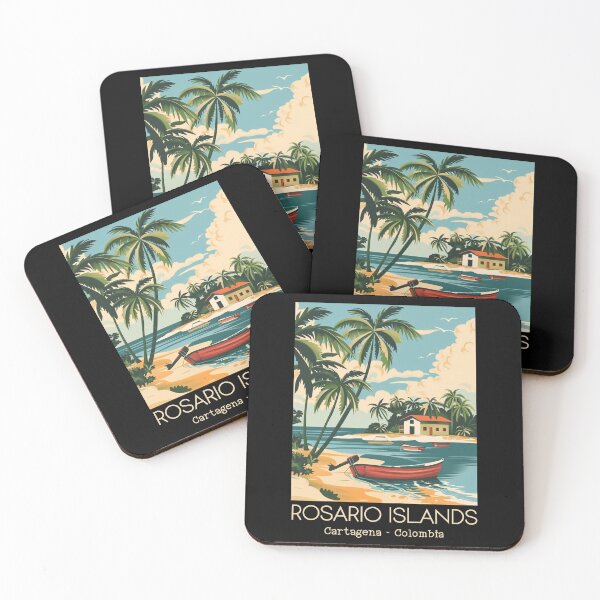 Item preview, A Vintage Travel Illustration of Rosario Islands - Cartagena - Colombia  designed and sold by GoodOldVintage.