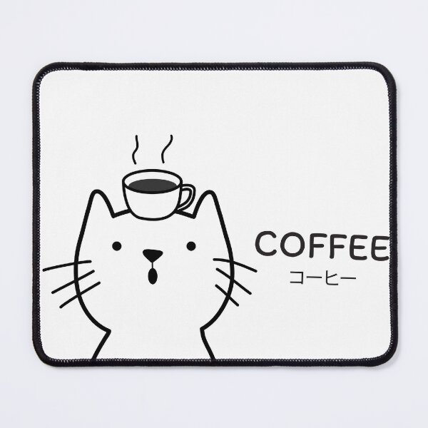 Item preview, Cute minimal cat with coffee cup doodle designed and sold by BobbyAndFriends.