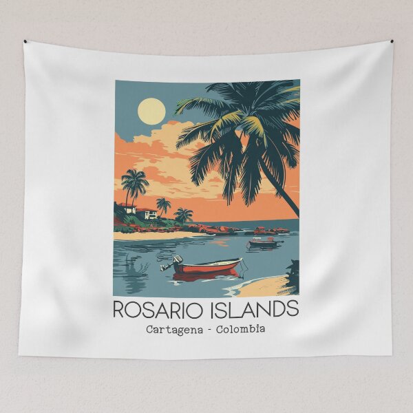 Item preview, A Vintage Travel Illustration of Rosario Islands - Cartagena - Colombia  designed and sold by GoodOldVintage.