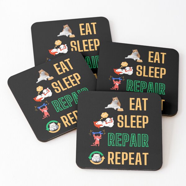 Item preview, Eat Sleep Repair Repeat - Motivational Quote Design designed and sold by Blendfactor.