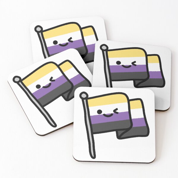 Item preview, Cute Happy Flag - Non-Binary designed and sold by Ell Marchegiani.