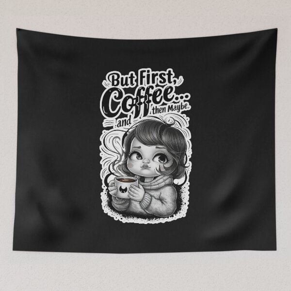 Item preview, "But First Coffee and Then Maybe" Funny Coffee Lover T-Shirt designed and sold by Witty Shirts.