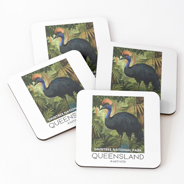 Item preview, A Vintage Travel Illustration of a Cassowary in Daintree National Park - Australia  designed and sold by GoodOldVintage.