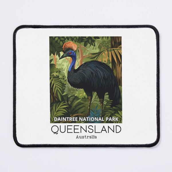 Item preview, A Vintage Travel Illustration of a Cassowary in Daintree National Park - Australia  designed and sold by GoodOldVintage.