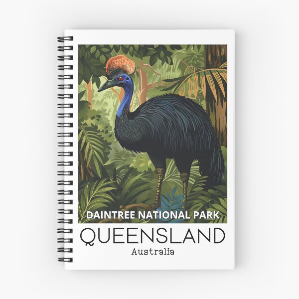 Item preview, A Vintage Travel Illustration of a Cassowary in Daintree National Park - Australia  designed and sold by GoodOldVintage.