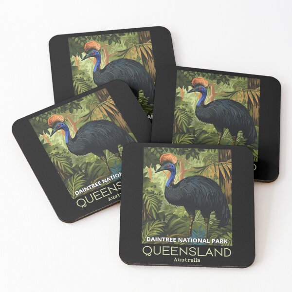 Item preview, A Vintage Travel Illustration of a Cassowary in Daintree National Park - Australia  designed and sold by GoodOldVintage.