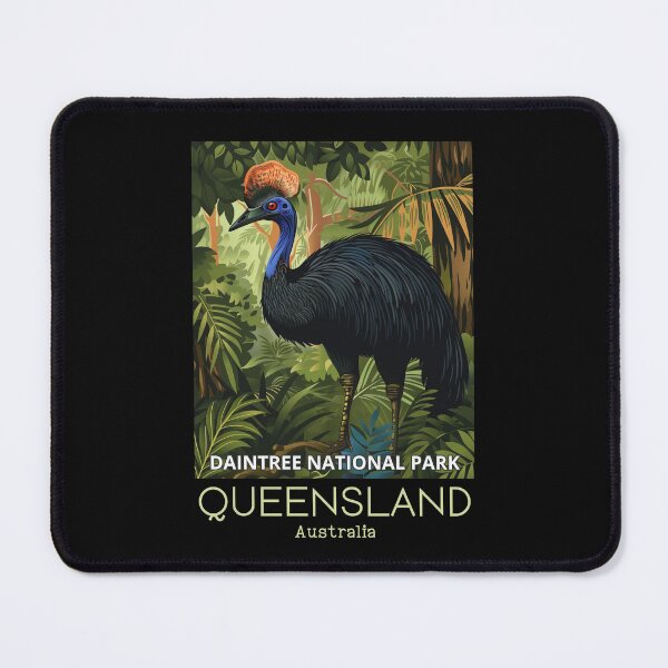 Item preview, A Vintage Travel Illustration of a Cassowary in Daintree National Park - Australia  designed and sold by GoodOldVintage.