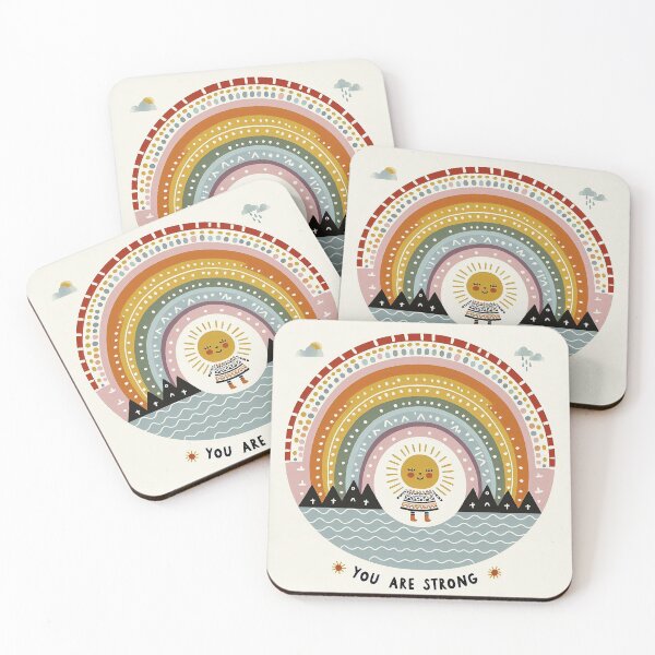 Item preview, 'You are strong' Scandi style cute sun and rainbow designed and sold by Silbays.