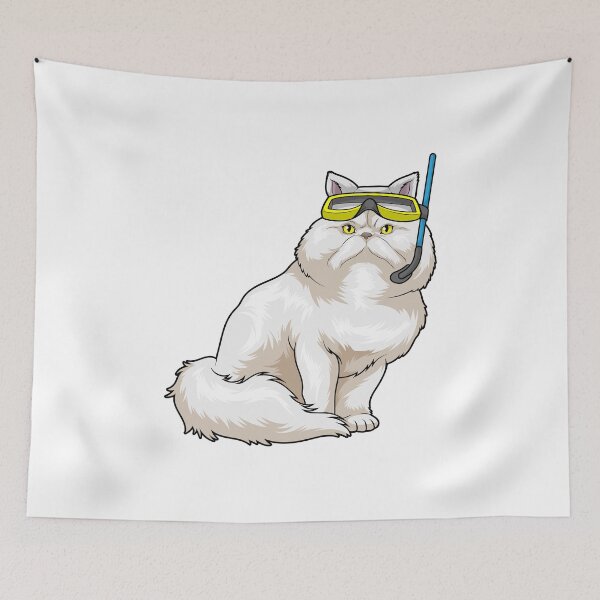 Item preview, Persian cat Diver Snorkel designed and sold by Snabdesign84.