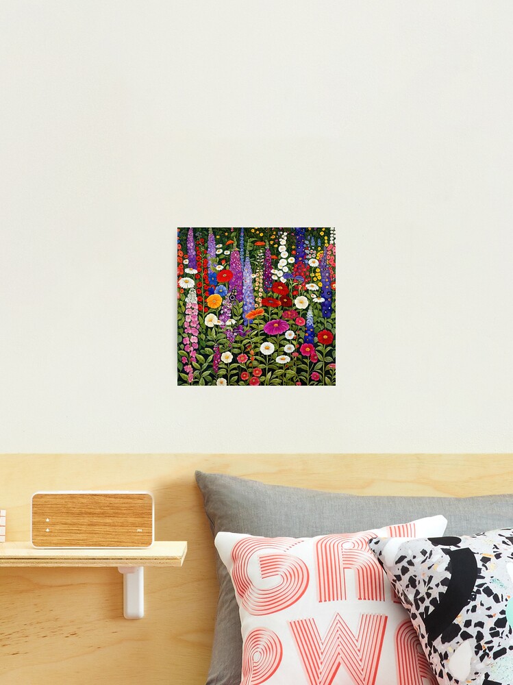 Aperçu 2 sur 3. Impression photo avec l'œuvre Jardin de fleurs Gustav Klimt créée et vendue par maniacfitness.