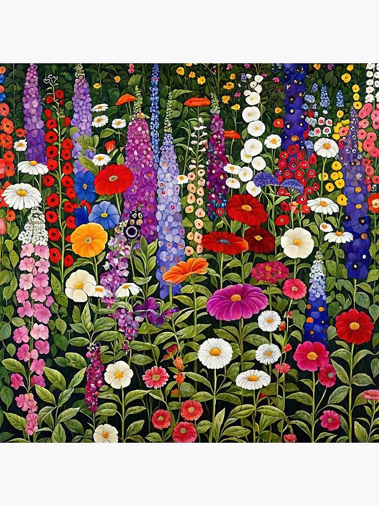 Aperçu 3 sur 3. Impression photo avec l'œuvre Jardin de fleurs Gustav Klimt créée et vendue par maniacfitness.
