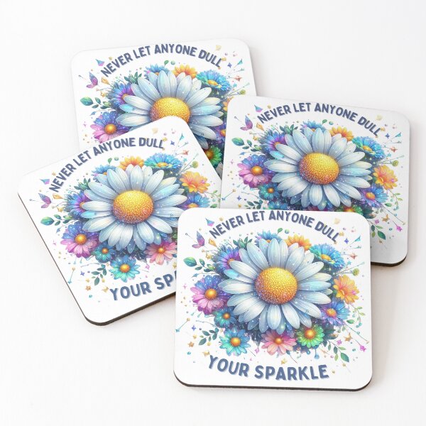 Item preview, Never let anyone dull your sparkle, Daisy, Flower, Glitter designed and sold by deniz kaya.