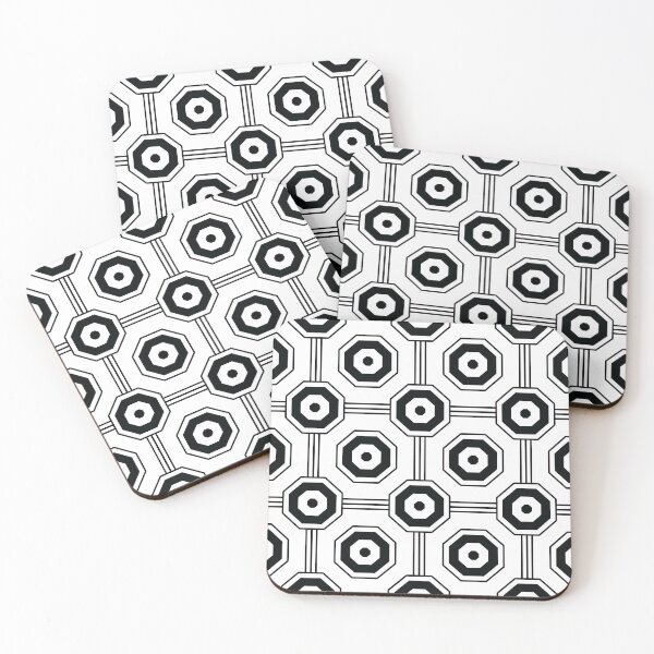 Item preview, White Black Geometric Octagon Pattern Design designed and sold by PatternTitan.