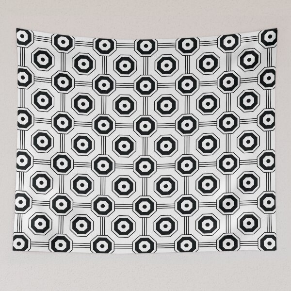 Item preview, White Black Geometric Octagon Pattern Design designed and sold by PatternTitan.
