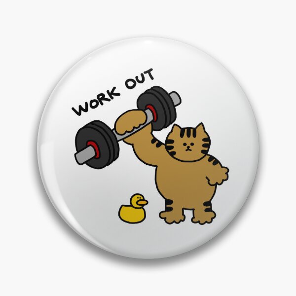 Item preview, a Cat and a Duck working out designed and sold by superbaechoo.