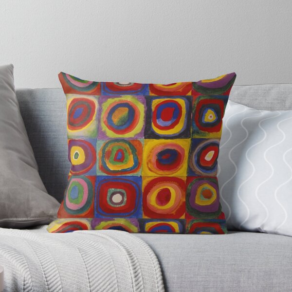 Wassily Kandinsky, Colour Study, Squares with Concentric Circles. Throw Pillow