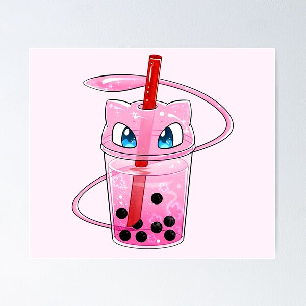 Item preview, bubble tea poke pink sakura new boba drink cute designed and sold by mtdessin.