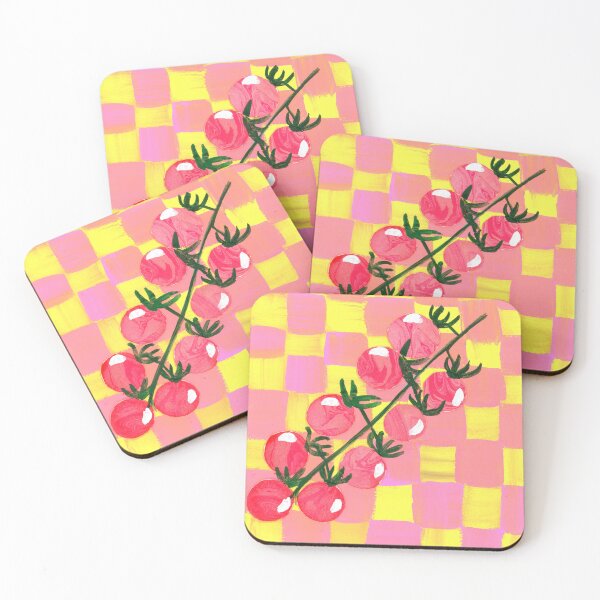 Item preview, Vibin' Vine Tomatoes - Bold Checkered Background designed and sold by Jemma Jamie Skidmore.