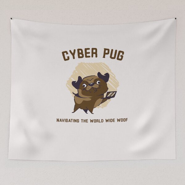 Item preview, Navigating The World Wide Woof Funny Cyber Pug designed and sold by SvenJ94.