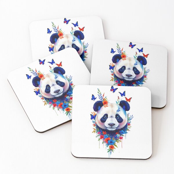 Item preview, Panda with butterflies and flowers designed and sold by WhereHopeBlooms.