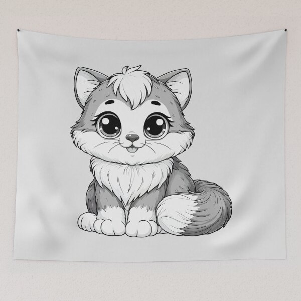 Item preview, Grayscale Long-haired Cat designed and sold by Coffee Lifestyle.