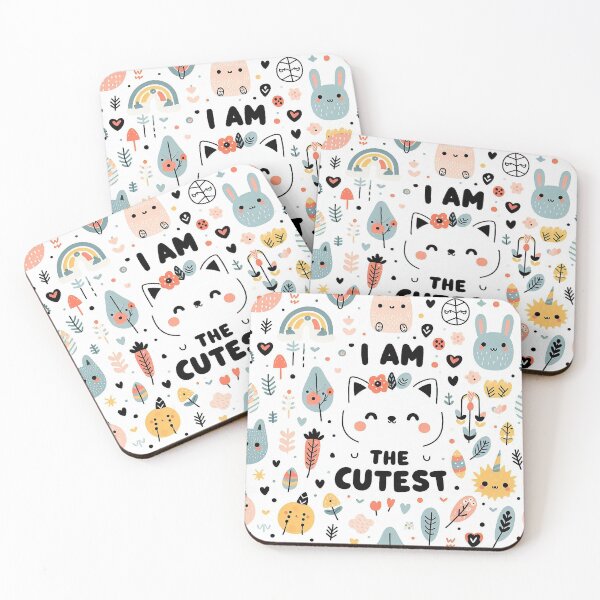 Item preview, 'I am the cutest' cute pattern with animals designed and sold by Silbays.
