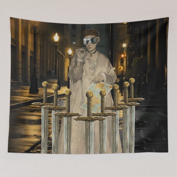 Item preview, Eight Swords Gothic Urban Vintage Art Night Scene designed and sold by SoulscapeStudio.