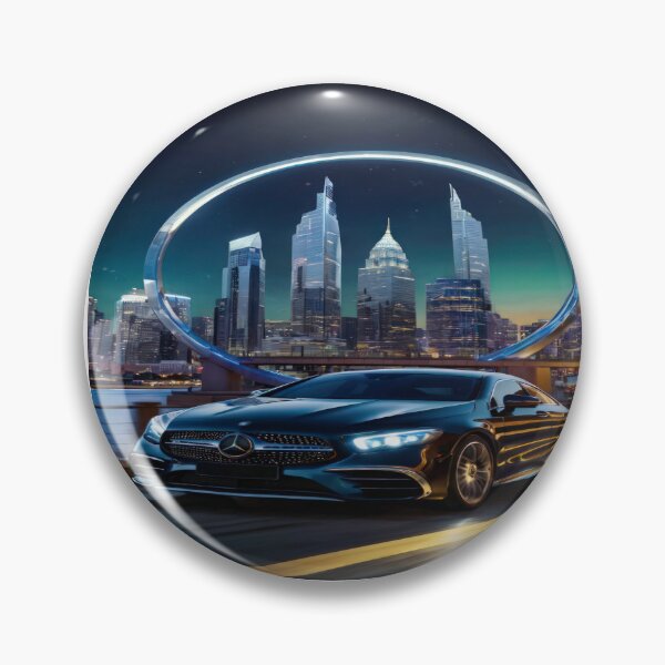 Item preview, Mercedes Benz wallpaper in the city  with skyscrapers designed and sold by Expressions-Sel.