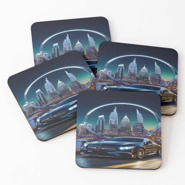 Item preview, Mercedes Benz wallpaper in the city  with skyscrapers designed and sold by Expressions-Sel.