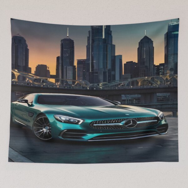 Item preview, Mercedes Benz wallpaper in the city  skyscrapers designed and sold by Expressions-Sel.