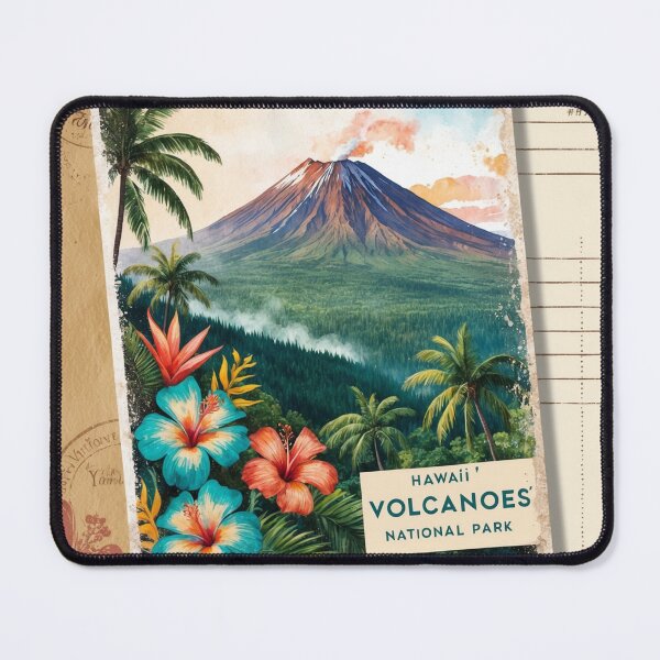 Artikelvorschau, Hawaii Volcanoes Nationalpark Postkarte Vintage Retro Reise entworfen und verkauft von TravelPostcardGems.
