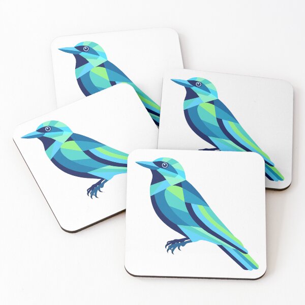Item preview, Abstract geometric vector illustration of a blue bird designed and sold by Familyshmot.