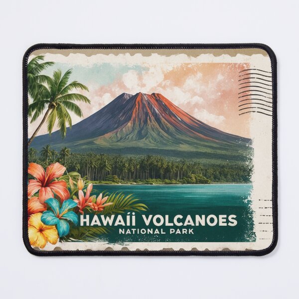Artikelvorschau, Hawaii Volcanoes Nationalpark Postkarte Vintage Retro Reise entworfen und verkauft von TravelPostcardGems.