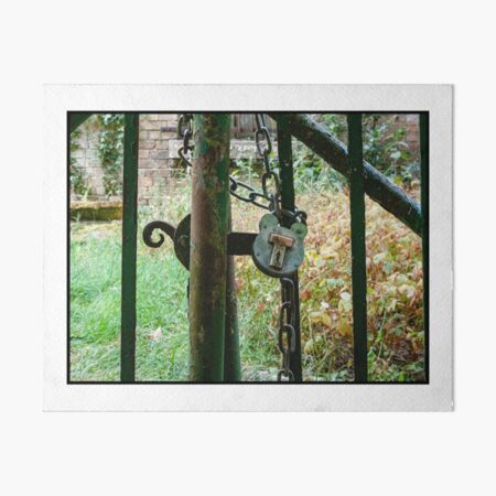 Item preview, Print Collection | Rusty Green Gate and Padlock in a Garden Scene designed and sold by atphotoprints.