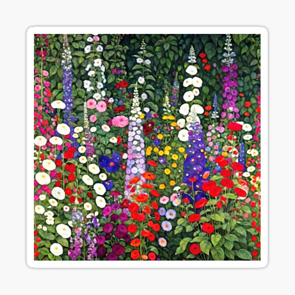 Aperçu de l'œuvre Jardin fleuri de Klimt créée et vendue par maniacfitness.