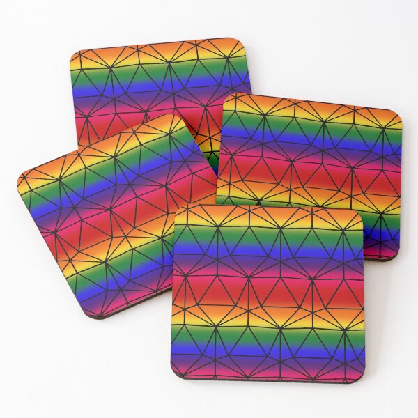 Item preview, Rainbow and Black Dodecahedron DND TTRPG Repeating Pattern designed and sold by ReverieFab.