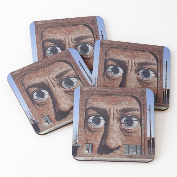 Item preview, Massive Eyes on Red Brick Building Art designed and sold by hafifebozaid.