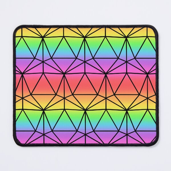 Item preview, Pastel Rainbow and Black Dodecahedron DND TTRPG Repeating Pattern designed and sold by ReverieFab.