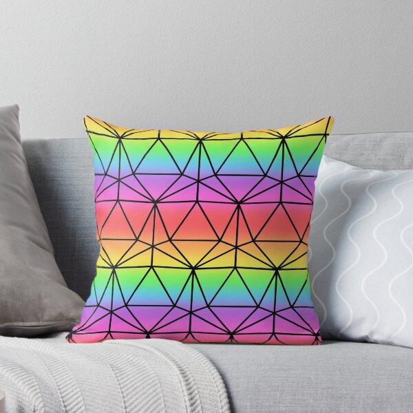 Item preview, Pastel Rainbow and Black Dodecahedron DND TTRPG Repeating Pattern designed and sold by ReverieFab.