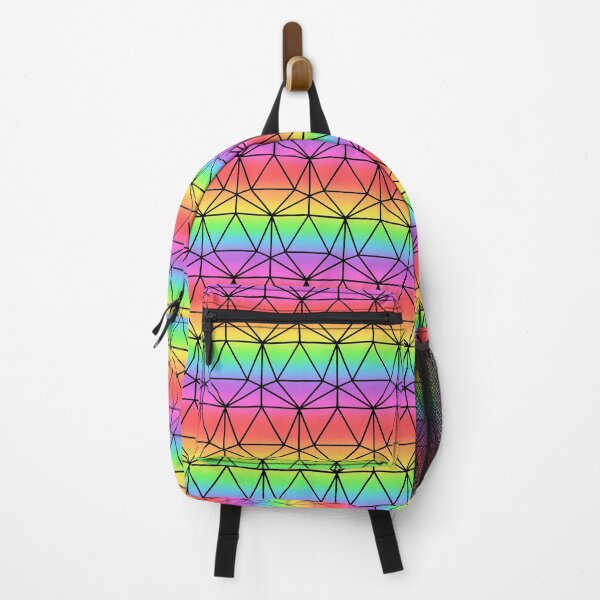 Item preview, Pastel Rainbow and Black Dodecahedron DND TTRPG Repeating Pattern designed and sold by ReverieFab.