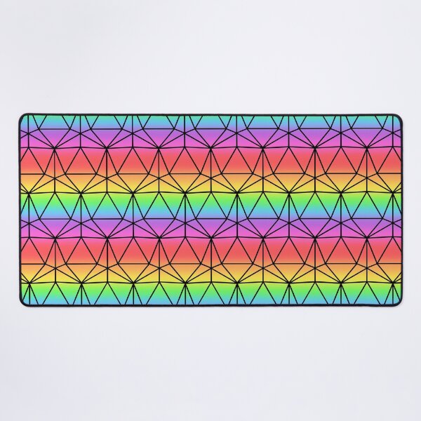 Item preview, Pastel Rainbow and Black Dodecahedron DND TTRPG Repeating Pattern designed and sold by ReverieFab.