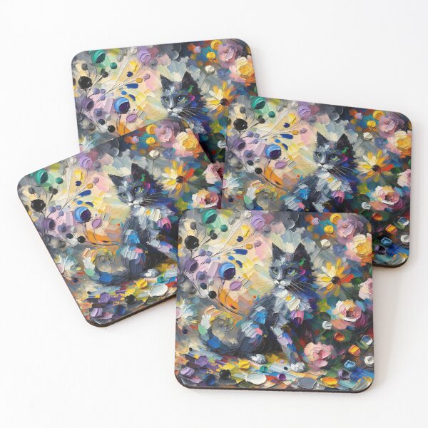 Item preview, Impressionism Artistic Painting of a Cat in a Kaleidoscope of Colors designed and sold by Keirnyx.