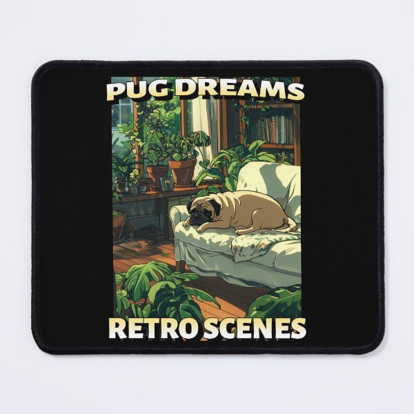 Item preview, Pug Dreams Retro Scenes Retro Pug Retro Mop designed and sold by SvenJ94.
