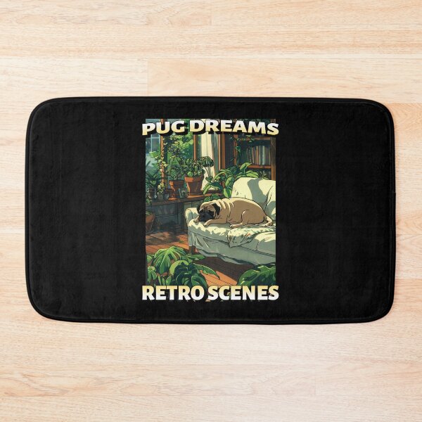 Item preview, Pug Dreams Retro Scenes Retro Pug Retro Mop designed and sold by SvenJ94.