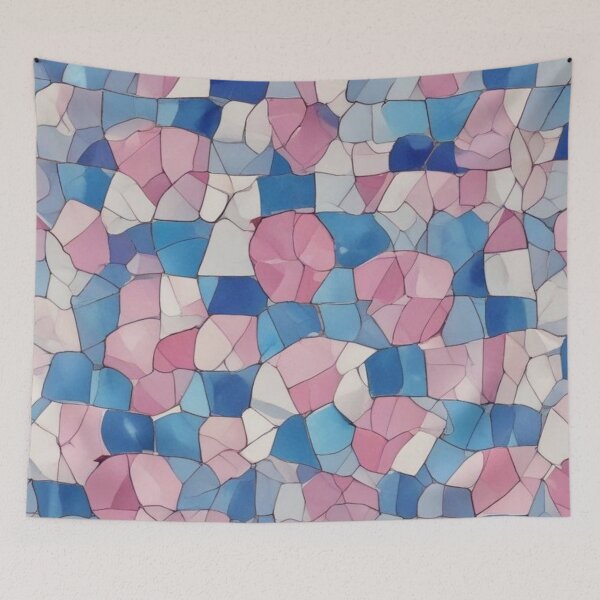 Item preview, Pink and blue mosaic designed and sold by GasconyPassion.