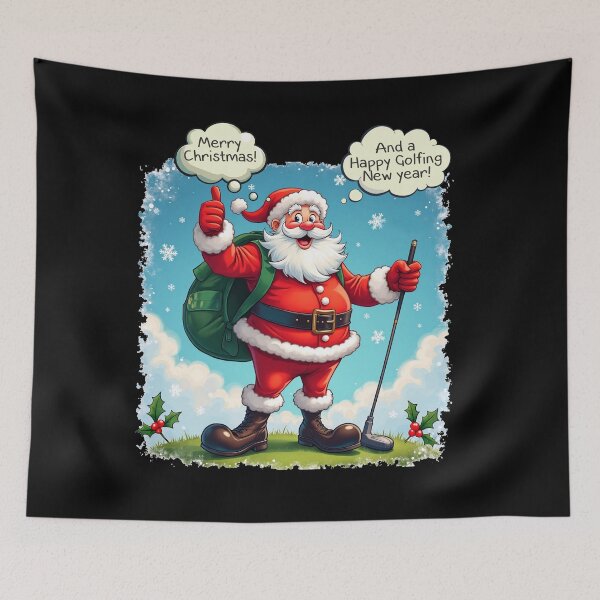 Artikelvorschau, Weihnachtsmann - Frohes neues Golfjahr entworfen und verkauft von Ian Matthews.