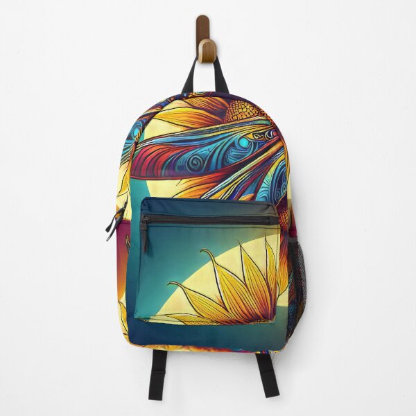 Item preview, Multicolored Dragonfly Alight on Sunflower Graphic Design designed and sold by CattyCornerPOD.